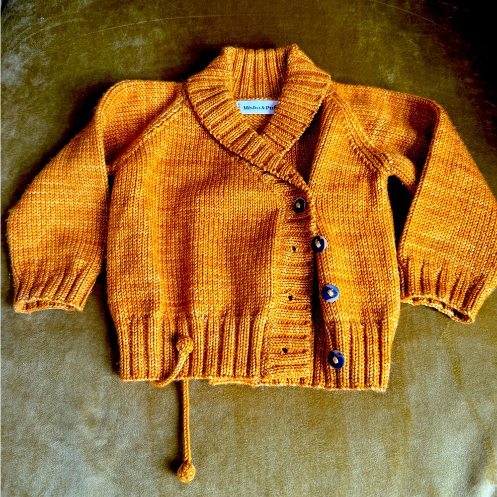 Misha and puff marigold saltwater cardigan